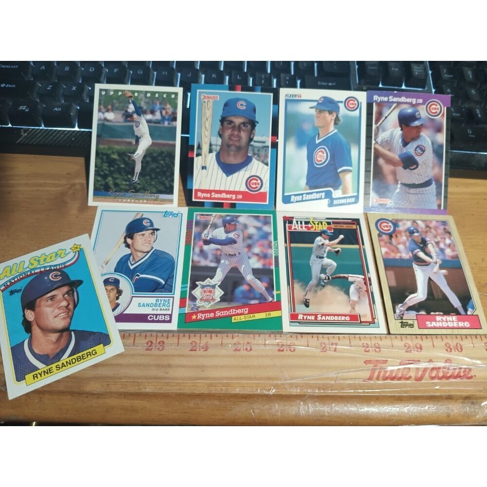 Ryne Sandberg 9 Different Card Lot 7 Chicago Cubs